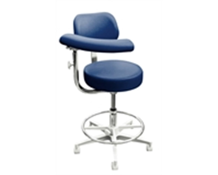2000 Dental Stool with Backrest, Adjustable Foot Ring and Left Ratcheted Body Support
