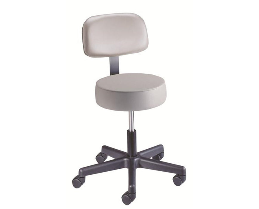 Spin Lift Exam Stool with Vacuum Upholstery & Backrest
