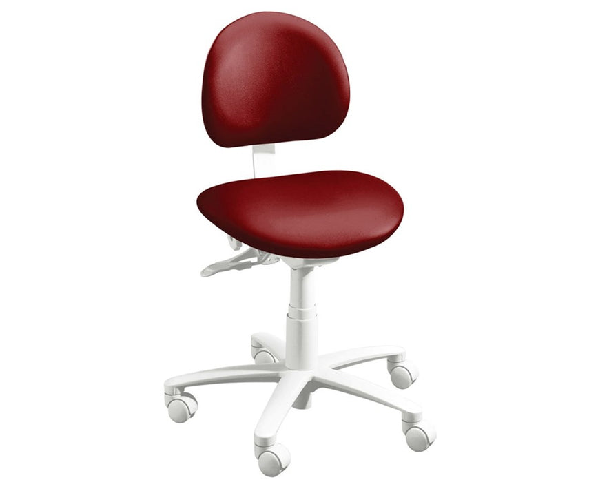 3300 Dental Stool w/ Backrest (Synchronized Seat/Back Tilt) 18" - 25" Height Range: Seamless Upholstery