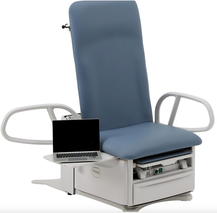 Power Hi-Lo Procedure Table. Shrouded Base w/ 4-Section Top (Adjustable Back / Headrest, Drop Section & Stirrups), 450lbs Capacity