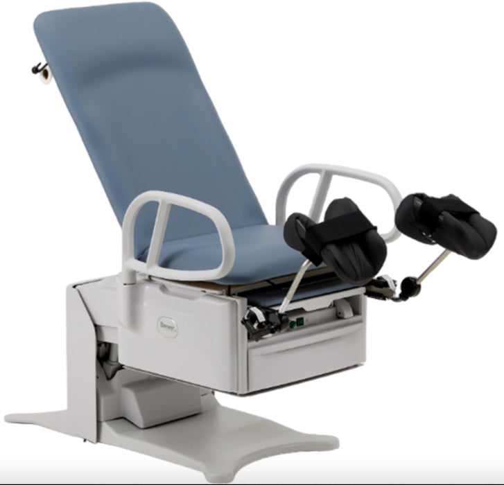 Power Hi-Lo Procedure Table. Shrouded Base w/ 4-Section Top (Adjustable Back / Headrest, Drop Section & Stirrups), 450lbs Capacity
