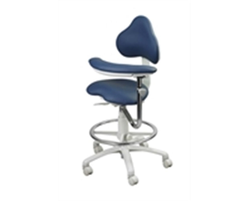 9100 Dental Stool: 24" - 32" Stool with Adjustable Foot Ring and Left Body Support
