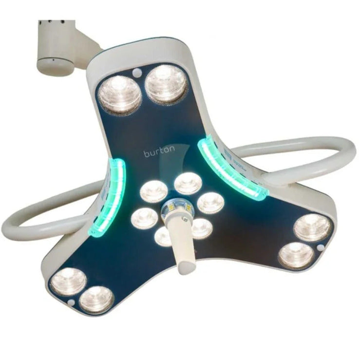 Single Ceiling Mount APEX LED Surgical Light. 130,000 Lux. Short Down-Tube. 850mm Arm Length