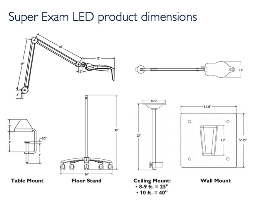 Wall Mount Super Exam LED Exam Light