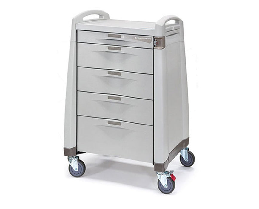 Avalo Intermediate Treatment Cart - Two 3", Two 6" and One 10" Drawers, One Handle - Keyless Lock