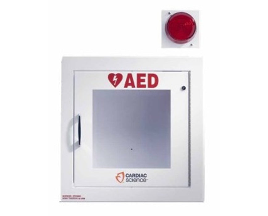 Recessed Cabinet with Alarm & Strobe Light for Powerheart AEDs Fully-Recessed