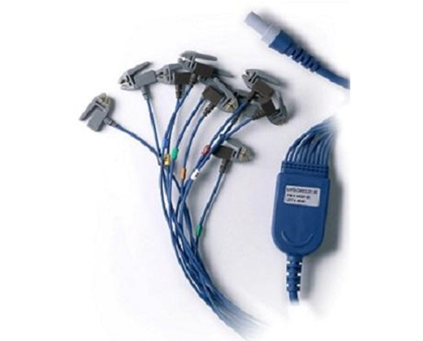 10-Lead Stress Patient Cable, 25", Pinch Connectors