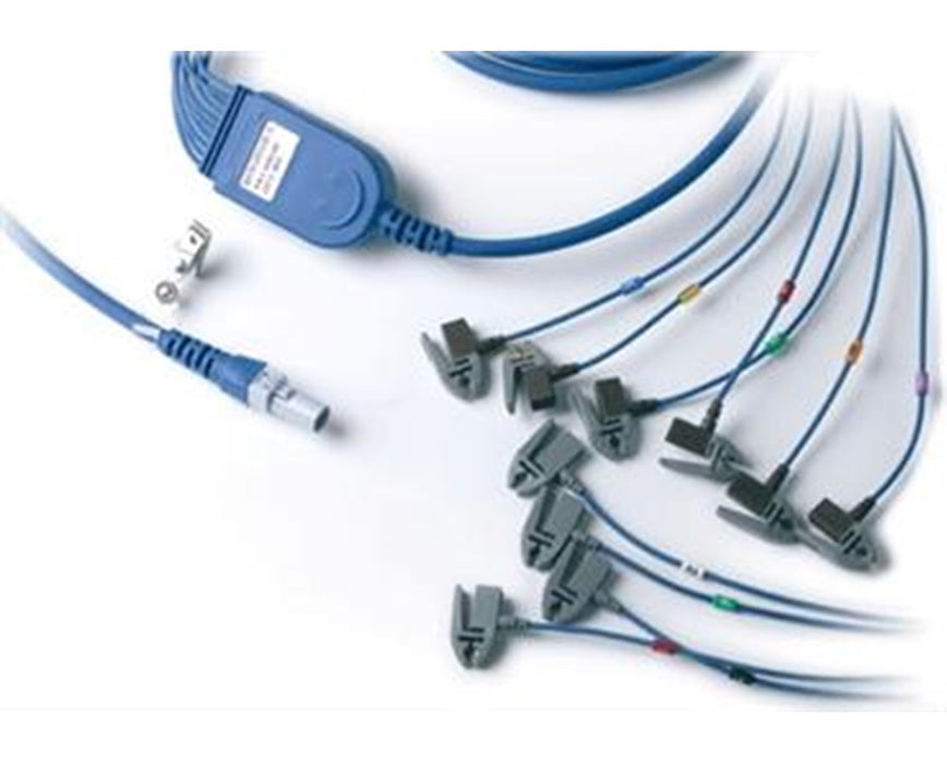 10-Lead Stress Patient Cable, 43", Pinch Connectors