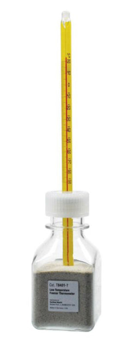Lab Thermometer w/ Enclosed Chamber Bottle. Ultra-Low Freezer