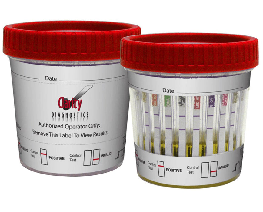 Drugs of Abuse Urine Test Cup, 12 Panel (25/bx), AMP, BAR, BUP, BZO, COC, MAMP (MET), MDMA, MTD, OPI300 (MOP), OXY, PCP, THC