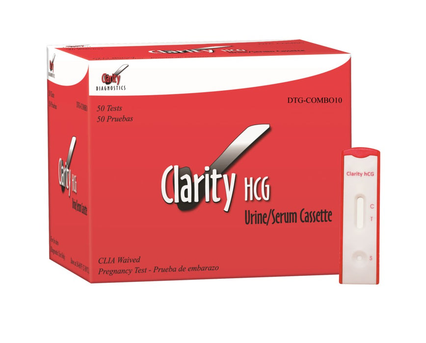 HCG Single Step Combo Urine/Serum Pregnancy Test Kit - 50/bx, 20 mIU/ml