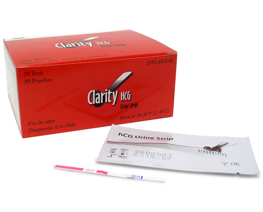 HCG Pregnancy Test Strips - 50 Strips/Box