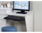 Computer Station Wall Mount Desk with 1 Leg: Standard Wood/Laminate