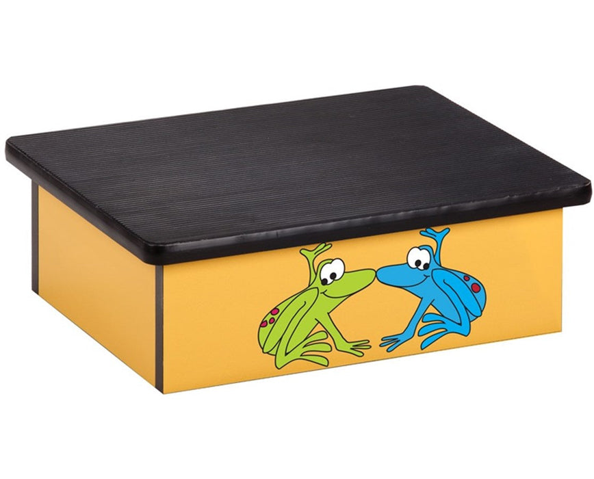 Pediatric Laminate Step Stool Blue Yellow Rainforest Tree Frogs