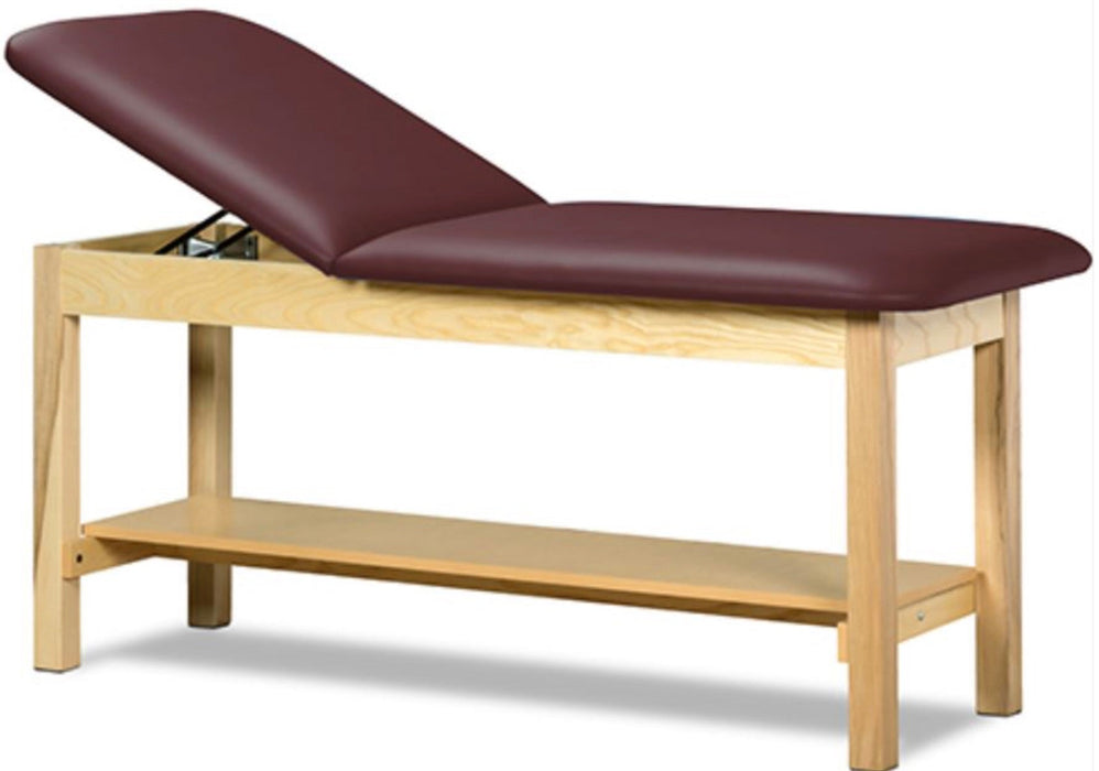 Classic Treatment Table w/ Adjustable Back & Shelf. 78"L x 30"W. 600 lbs Capacity [Natural Finish]