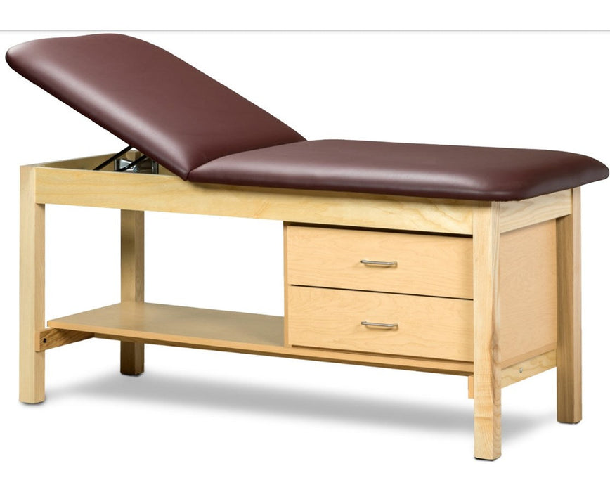 Classic Treatment Table w/ Drawers, Shelf & Adjustable Back. 72"L x 27"W