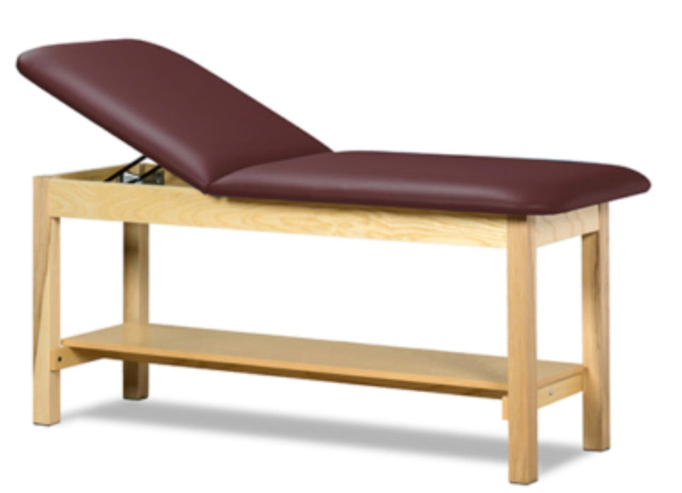 Classic Treatment Table w/ Shelf & Adjustable Back. 24"W x 72" L