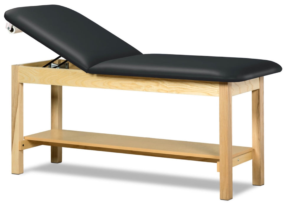 Classic Treatment Table w/ Shelf & Adjustable Back. 30"W x 72" L [Quick Ship]