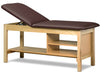 Classic Treatment Table w/ Shelving & Adjustable Back (400-500lbs Capacity Option) [Natural Finish]