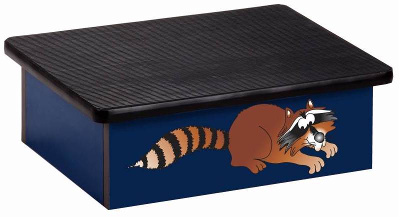 Pediatric Laminate Step Stool Raccoon on Blue