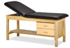 Classic Treatment Table w/ Adjustable Back, Drawers & Shelf. 78