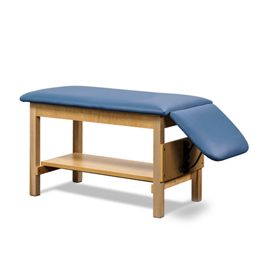 Space Saver Classic Exam Table. Flat Top w/ Shelf & Drop Section