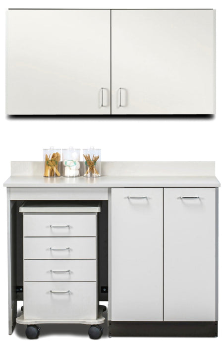 Wall & Base Cabinet Package w/ Mobile Cart-Mate on Left. 48"W