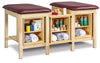 Sports Classic 2-Seat Taping Treatment Station w/ Tier Shelf Storage