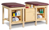 Sports Classic 2-Seat Taping Treatment Station w/ Tier Shelf Box & Door/Drawer Storage