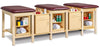 Sports Classic 3-Seat Taping Treatment Station w/ Tier Shelf Box & Door/Drawer Storage