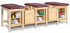 Sports Classic 3-Seat Taping Treatment Station w/ Tier Shelf Box & Door/Drawer Storage