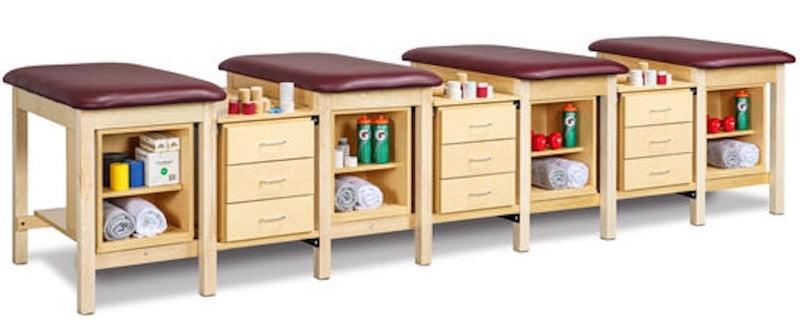 Sports Classic 5-Seat Taping Treatment Station w/ Tier Shelf Box & Drawer Storage