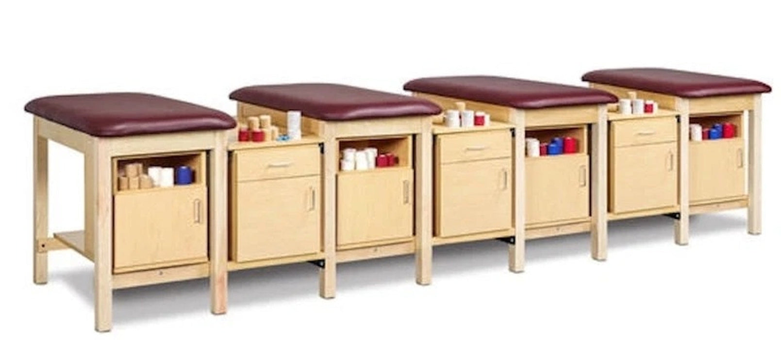 Sports Classic 4-Seat Taping Treatment Station w/ Open Shelf, Door & Drawer Storage