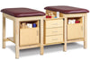 Sports Classic 2-Seat Taping Treatment Station w/ Open Shelf, Door & Drawer Boxes