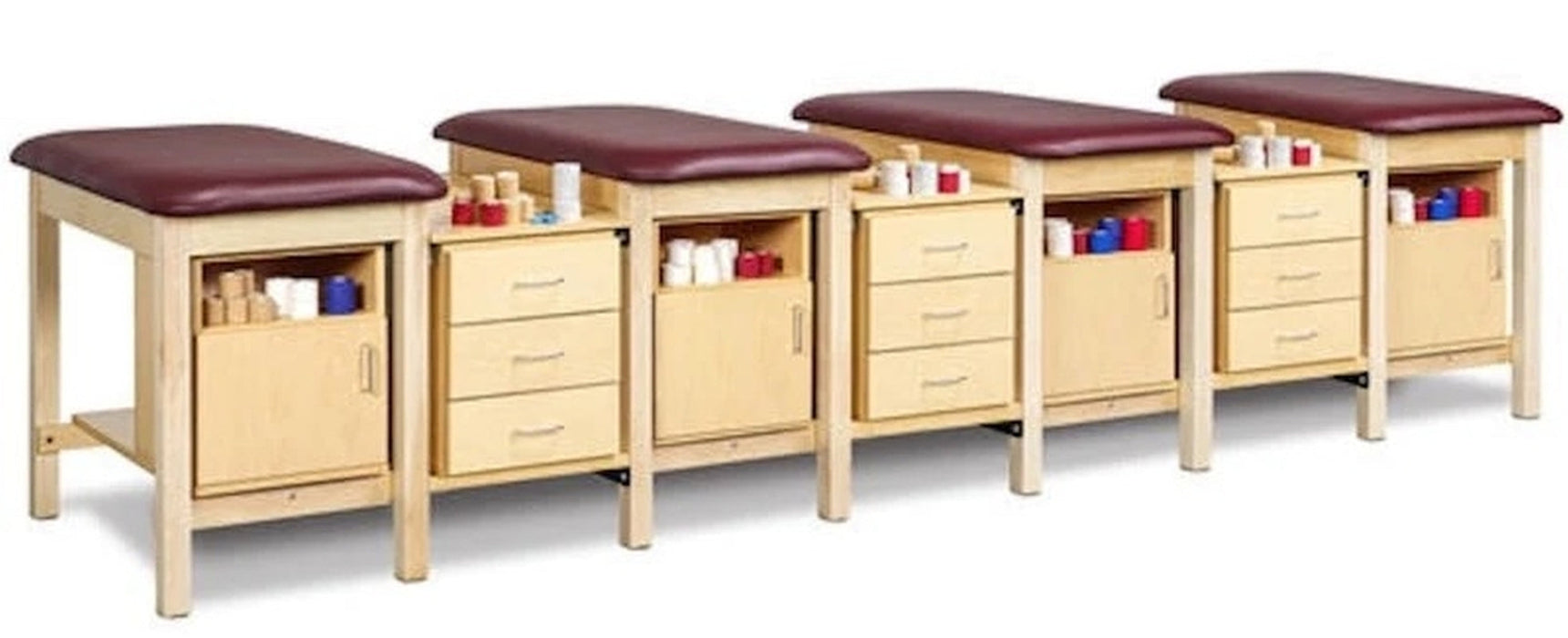 Sports Classic 5-Seat Taping Treatment Station w/ Open Shelf, Door & Drawer Boxes
