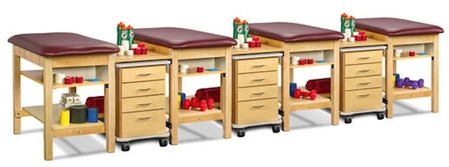 Sports Classic Taping Treatment Station w/ 4 Drawer Cart-Mate, Lower Shelf & E-Z Access Upper Shelf Compartment [2. 5 Seat Options]