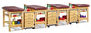 Sports Classic 5-Seat Taping Treatment Station w/ 4 Drawer Cart-Mate, Lower Shelf & E-Z Access Upper Shelf Compartment