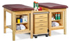 Sports Classic 2-Seat Taping Treatment Station w/ Open Shelf & 4 Drawer Cart-Mate