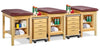 Sports Classic 3-Seat Taping Treatment Station w/ Open Shelf & 4 Drawer Cart-Mate