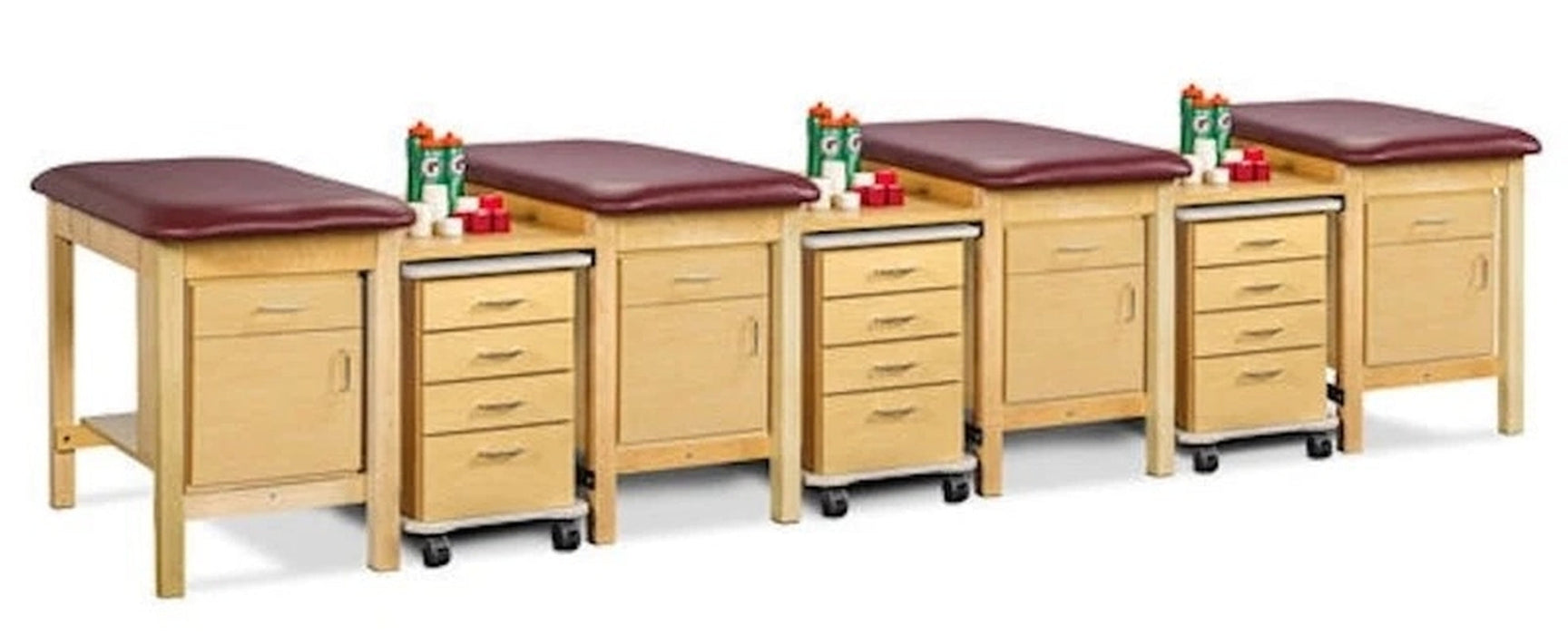 Sports Classic Taping Treatment Station w/ Door, Drawer & Cart-Mate [2. 5 Seat Options]