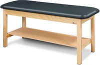 Classic Treatment Table w/ Shelf & Flat Top (400-500lbs Capacity Bariatric Option) [Natural Finish]