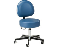 5-Leg Black Accented Aluminum Base Stool w/ Backrest Option