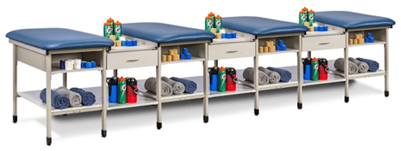 Sports Metal 4-Seat Taping Treatment Station w/ Shelving