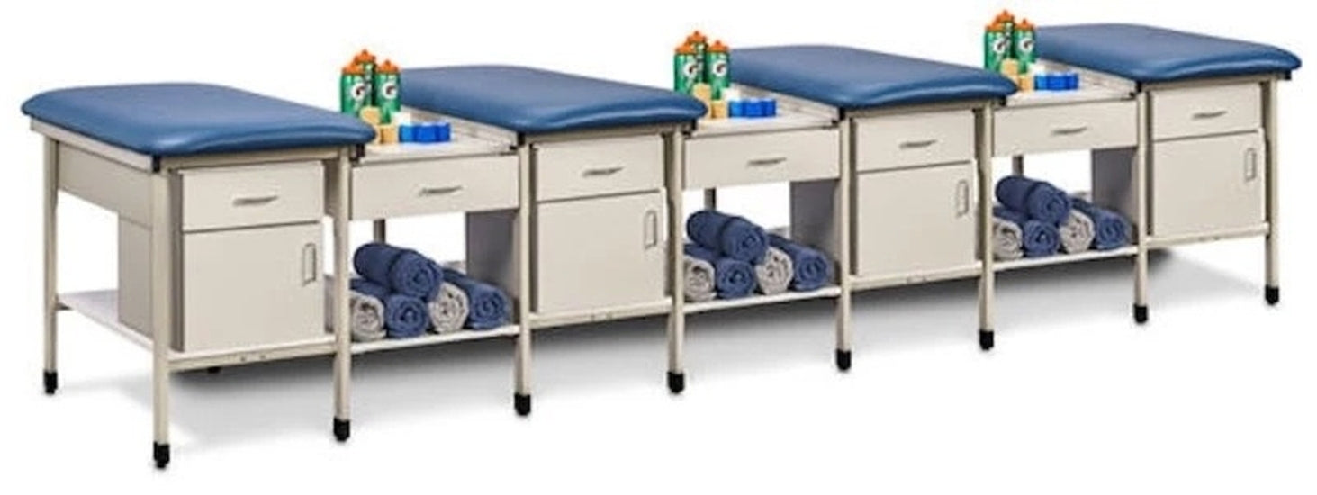 Sports Metal Ironside Taping Treatment Station w/ Shelf & Drawer [2. 5 Seat Options]