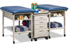 Sports Metal 2-Seat Taping Treatment Station w/ 4 Drawer Cart-Mate, Lower Shelf & E-Z Access Upper Shelf Compartment