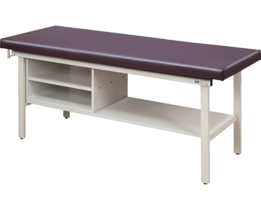 Alpha Treatment Table w/ Shelving & Flat Top. 27"W