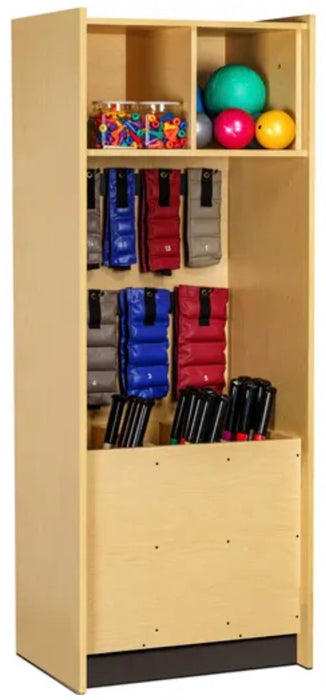 Therapy Storage Cabinet, Open Access w/ Weight Bar Storage