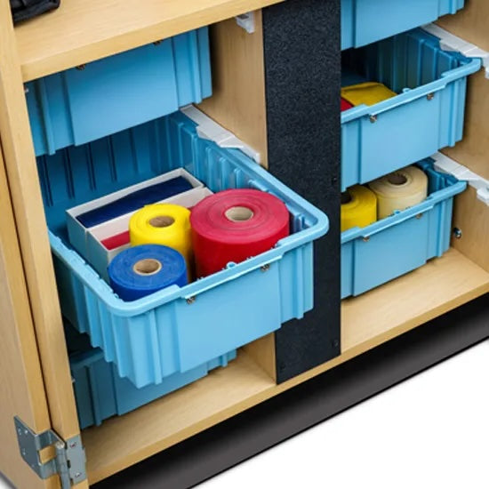 Therapy Storage Cabinet w/ Double Doors & 6-Bin Storage
