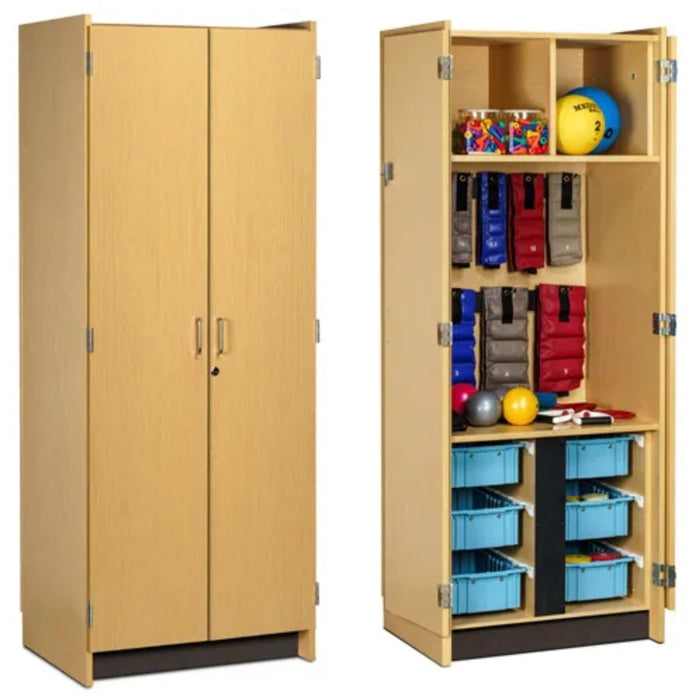 Therapy Storage Cabinet w/ Double Doors & 6-Bin Storage