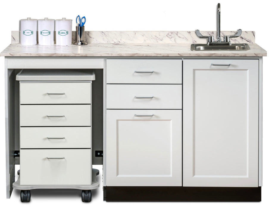66"W Base Cabinet w/ Mobile Cart-Mate. Drawers in Center [Fashion Finish]